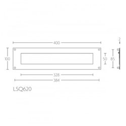 Buitenbriefplaat SQUARE LSQ620 met veer - mat RVS