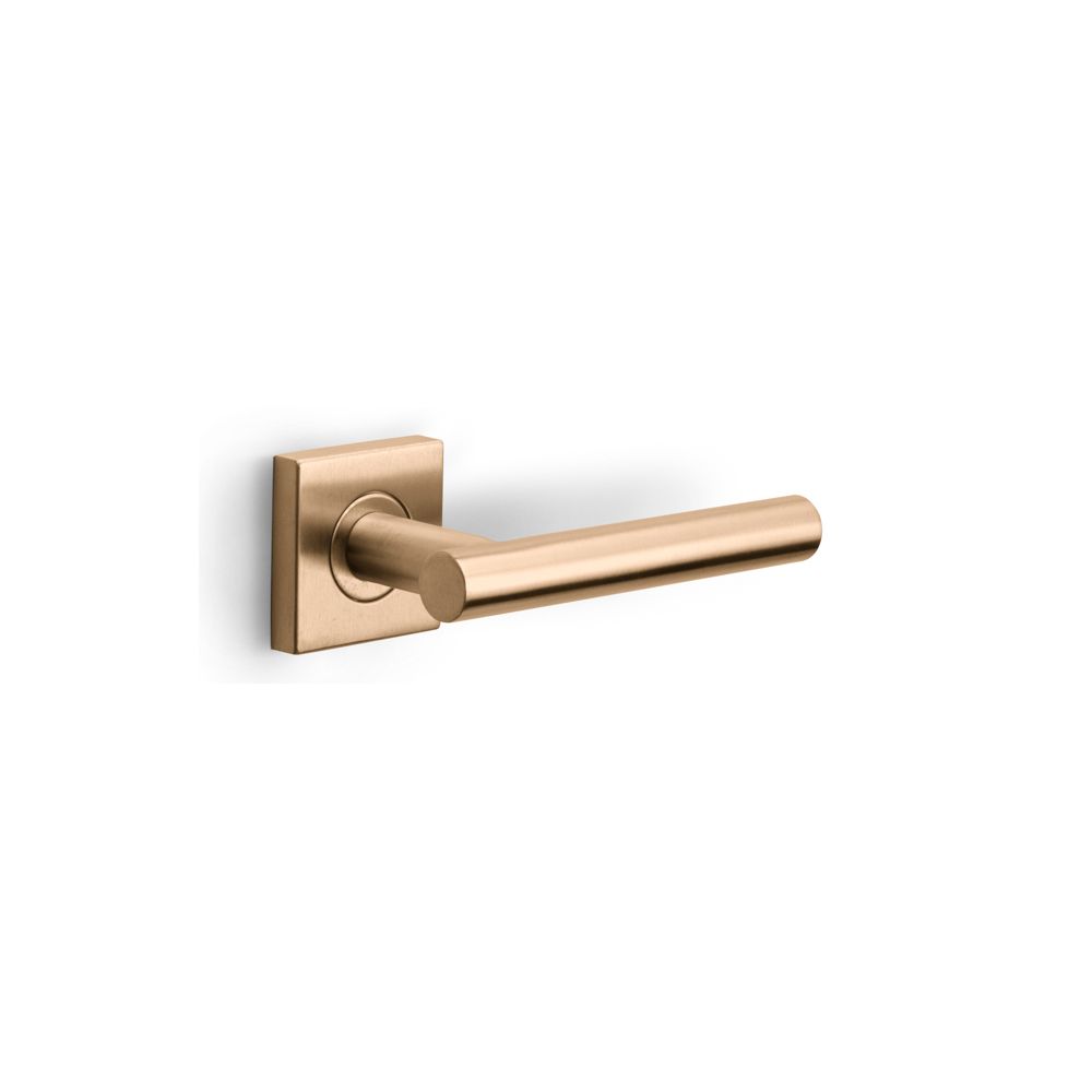 Formani Basics LB7-19BSQ deurkruk geveerd op vierkant rozet - PVD licht brons