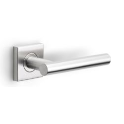 Formani Basics LB7-19BSQ deurkruk geveerd op vierkant rozet - mat RVS