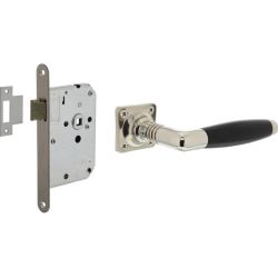 Intersteel deurbeslag set Set loopslot rvs met deurkruk Ton basic op rozet 38x38mm - nikkel