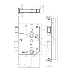 Intersteel set toiletslot 63/8 zwart met deurkruk Baustil op rozet 55x55mm en WC-sluiting - zwart