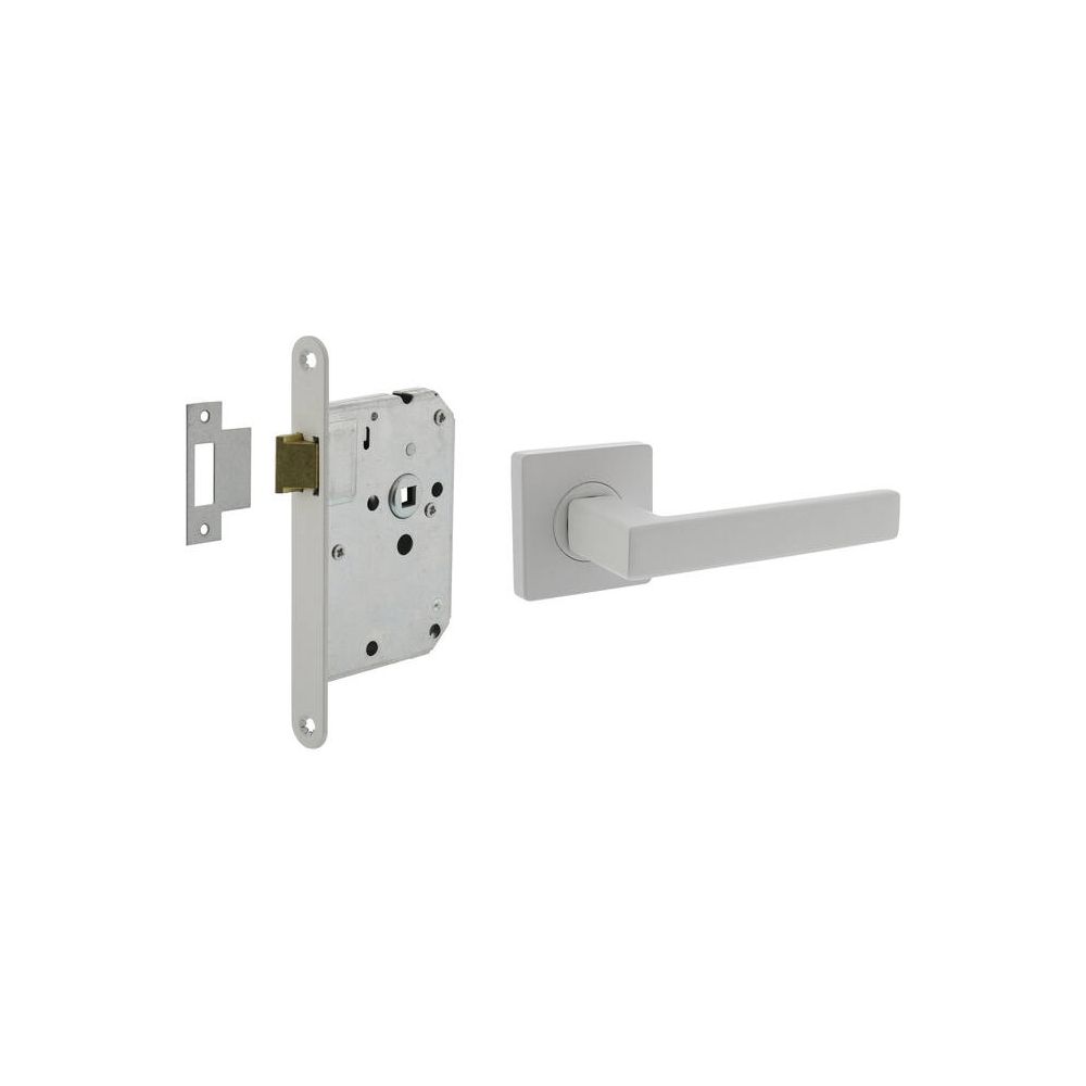 Intersteel set loopslot wit met deurkruk Hera op rozet 55x55mm - wit