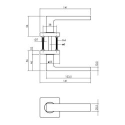 Intersteel set loopslot zwart met deurkruk Hera op rozet 55x55mm - antraciet grijs
