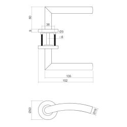 Intersteel set toiletslot 63/8mm wit met deurkruk Lisa/90° basic op rozet ø53x9mm en WC-sluiting rvs