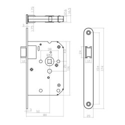Intersteel set loopslot rvs met deurkruk Jura op rozet ø53x9mm - rvs