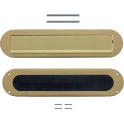 Intersteel Briefplaat Set briefplaat en tochtwering ovaal - PVD messing getrommeld