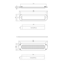 Intersteel Briefplaat Set briefplaat en tochtwering ovaal - PVD messing getrommeld