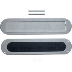 Intersteel Briefplaat Set briefplaat en tochtwering ovaal - rvs getrommeld