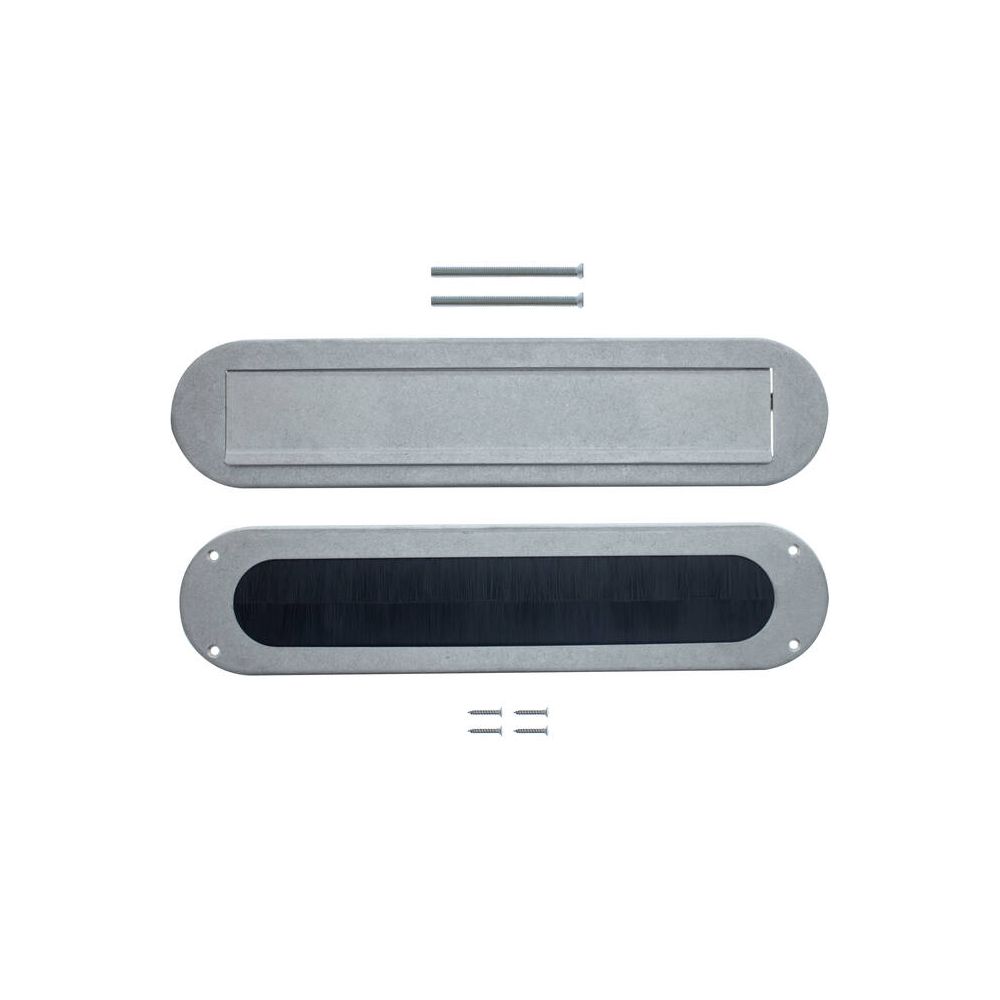 Intersteel Briefplaat Set briefplaat en tochtwering ovaal - rvs getrommeld
