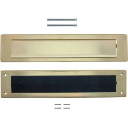 Intersteel Briefplaat Set briefplaat en tochtwering rechthoekig - PVD messing getrommeld