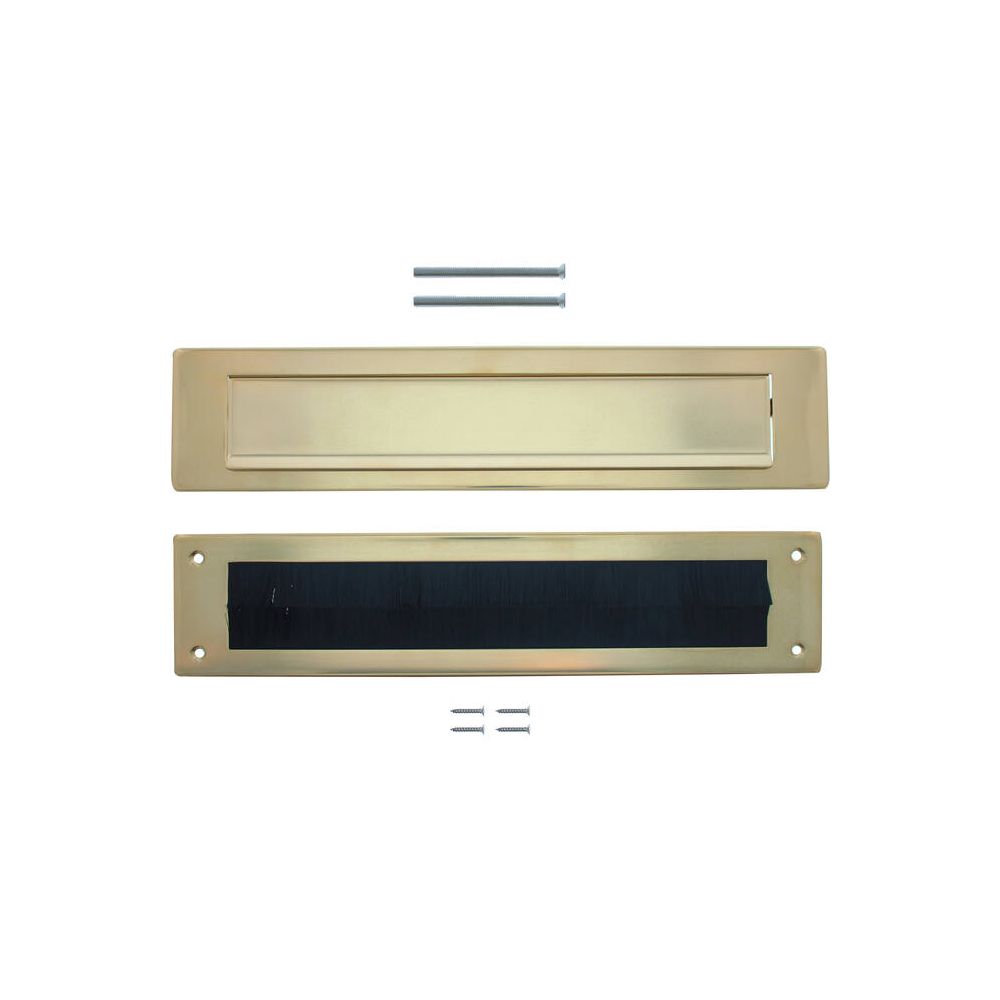 Intersteel Briefplaat Set briefplaat en tochtwering rechthoekig - PVD messing getrommeld