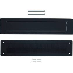 Intersteel Set briefplaat en tochtwering rechthoekig structuur zwart