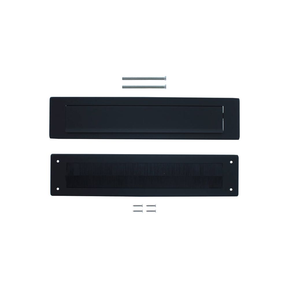 Intersteel Set briefplaat en tochtwering rechthoekig structuur zwart