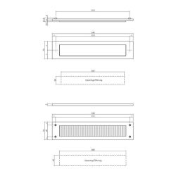 Intersteel Set briefplaat en tochtwering rechthoekig structuur zwart