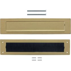 Intersteel Briefplaat Set briefplaat en tochtwering rechthoekig PVD messing getrommeld