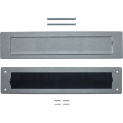 Intersteel Set briefplaat en tochtwering rechthoekig rvs getrommeld