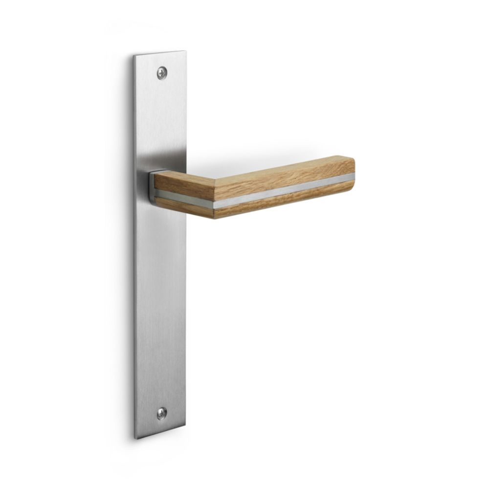 Formani Piet Boon TWO PBL22P236SFC deurkruk op schild blind - mat RVS/eikenhout