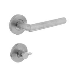 Deurkruk Hoek 90°op rozet met WC8mm neutraal RVS 