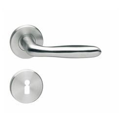 Deurkruk Jupiter op rozet met sleutelgat plaatjes neutraal RVS 