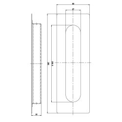DX schuifdeurkom rechthoek-ovaal 180x60mm - PVD gun metal