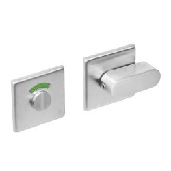 Intersteel Rozet vierkant met toilet-badkamersluiting comfort plat verdekt 50x50x5mm RVS