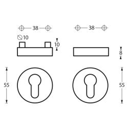 SKG3 Veiligheid-rozet 375380 rond verdekt M5 RVS 