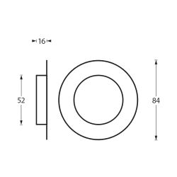 Schuifdeurkom ø52/85mm RVS 