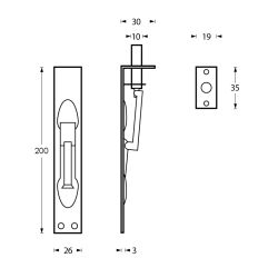 Kantschuif 25mm/200mm RVS 
