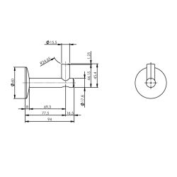 Leuninghouder hol zonder zadel RVS 