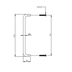 Draadgreep ø8mm/96mm RVS  