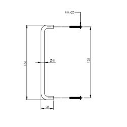 Draadgreep ø8mm/128mm RVS  