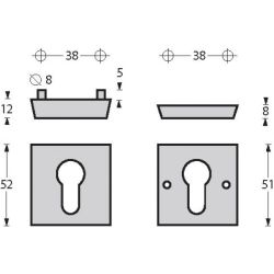 SKG3 Veiligheid-rozet vierkant massief met zichtbare bouten RVS 