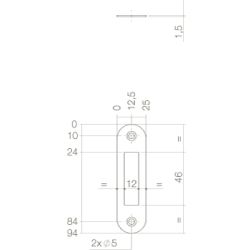 Sluitplaat RVS met korte lip tbv nachtschoot