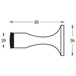 Deurstop recht model nikkel