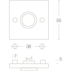Rozet vierkant groot mat zwart