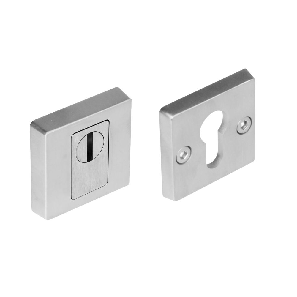 SKG3 Veiligheid-rozet vierkant massief met kerntrek beveiliging en zichtbare bouten RVS