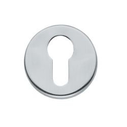 Profielcilindergat plaatje rond verdekt kunststof chroom mat