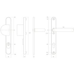 SKG3 smalschilden geveerd greep/kruk verkropt PC-gat 92mm met kerntrek beveiliging RVS