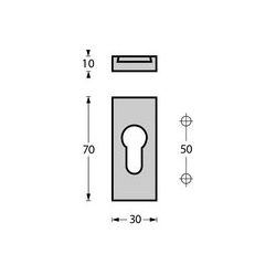 Veiligheid-schuifrozet 10mm rechthoek RVS